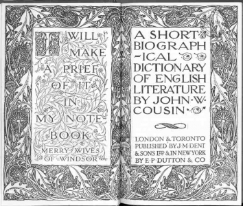 A Short Biographical Dictionary of English Literature